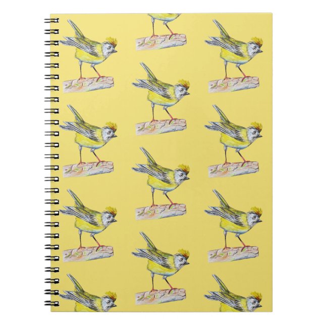 Yellow Bird Drawing Photo Notebook (Front)