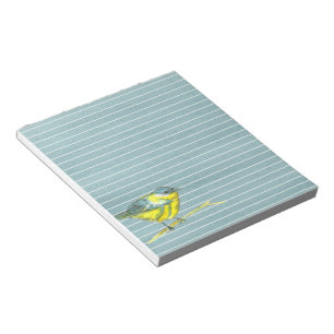 Yellow Bird Grey Lined Notepad