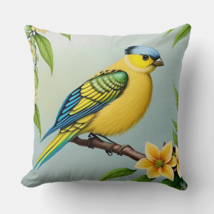 🐦 Yellow Bird Modern Nature Style Home Decor Cushion