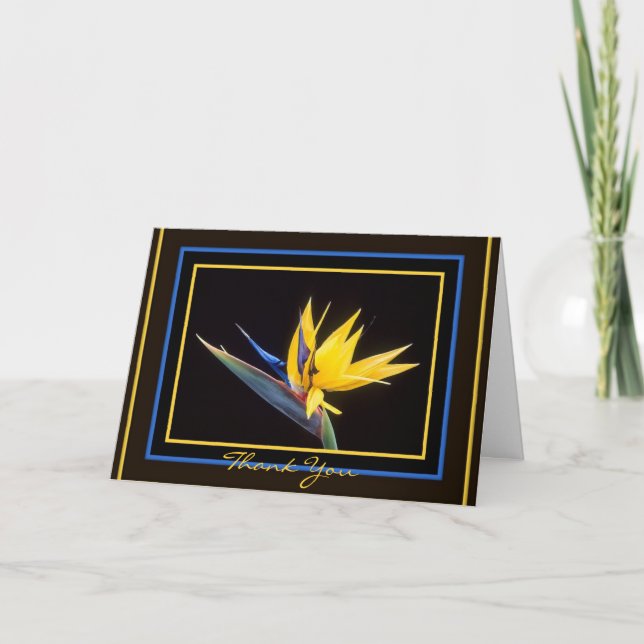 Yellow Bird-of-Paradise Thoughtful Thank You Card (Front)