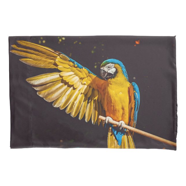 Yellow Bird Wildlife Pretty Macaw Pillowcase (Front)