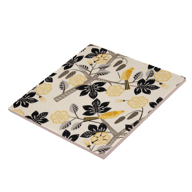 Yellow Birds Ceramic Tile (Side)