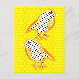 'yellow birds' digital painting Postcard