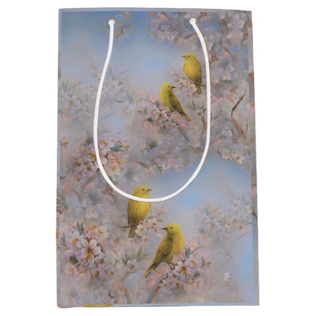 Yellow Birds Gift Bag - medium (Front)