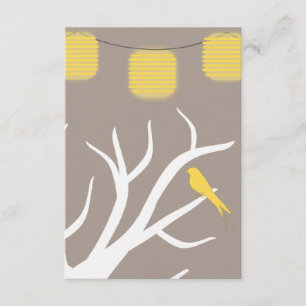 Yellow Birds In A Tree and Paper Lanterns RSVP Card