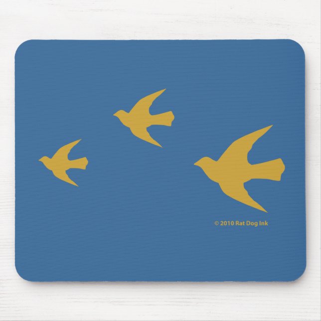 Yellow Birds Mouse Pad (Front)