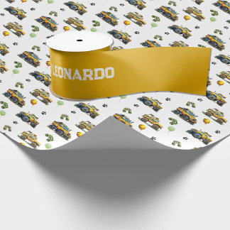 Yellow Birthday Greeting with Custom Name Satin Ribbon