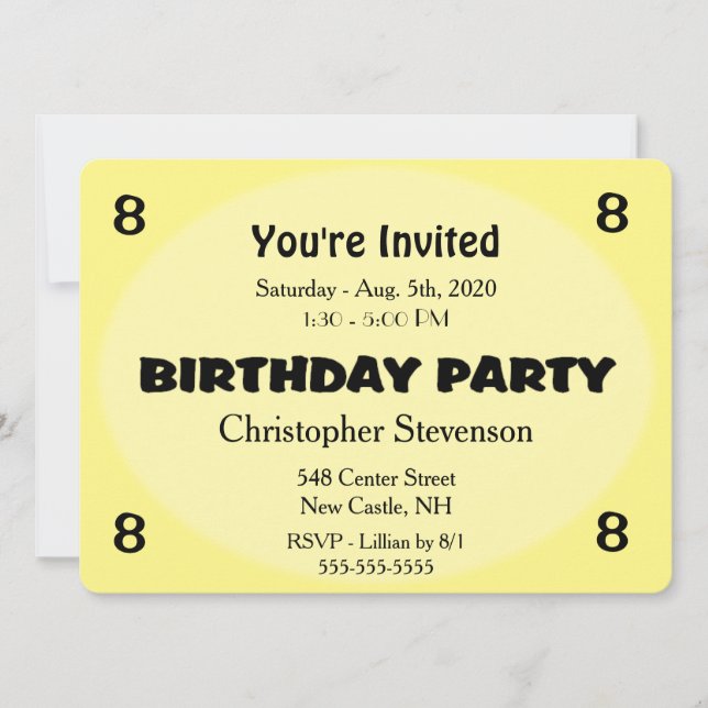 Yellow Birthday Invitation (Front)