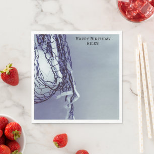 Yellow Birthday Net & Volleyball  Napkin