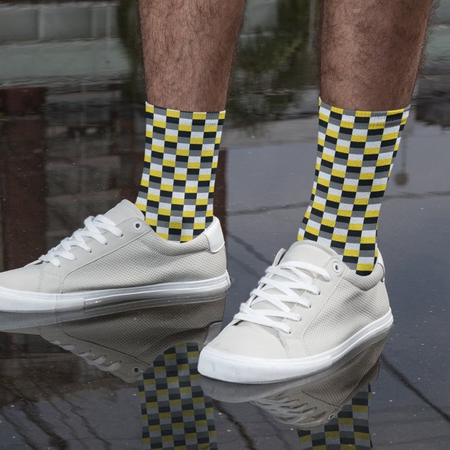 Yellow, Black and Gray Color Combination Socks (Creator Uploaded)