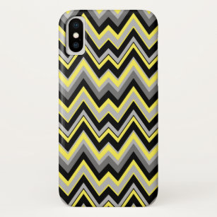 Yellow black and grey chevron pattern Case-Mate iPhone case