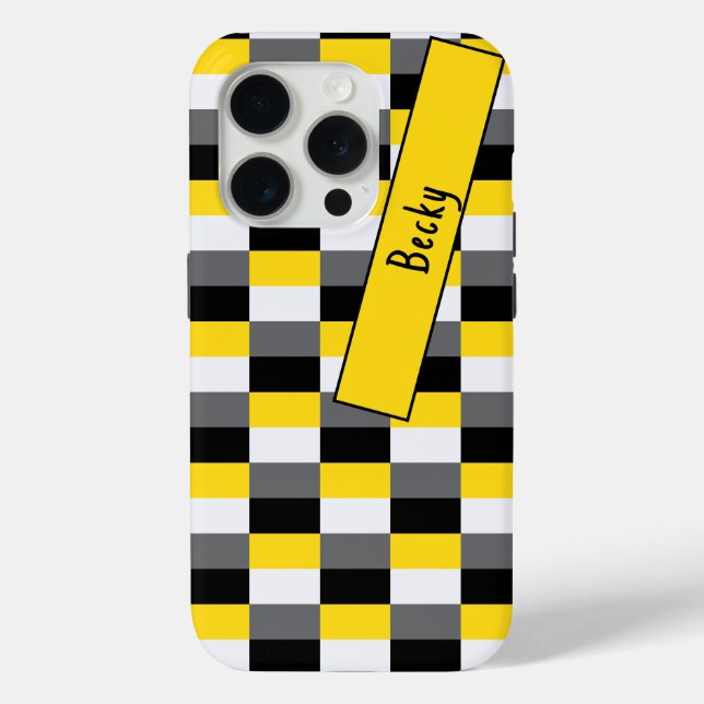 Yellow, Black and Grey Colour Combination with Nam Case-Mate iPhone Case (Back)