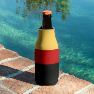 Yellow, Black and Red Stripes Bottle Cooler