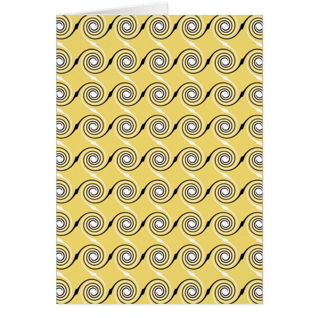 Yellow, Black and White Swirls Pattern. (Front)