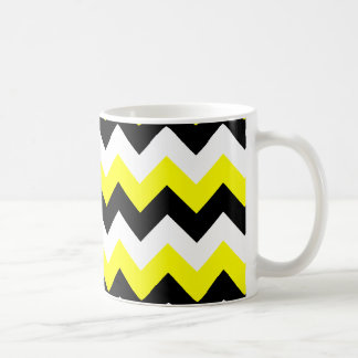 Yellow Black and White Zigzag Coffee Mug