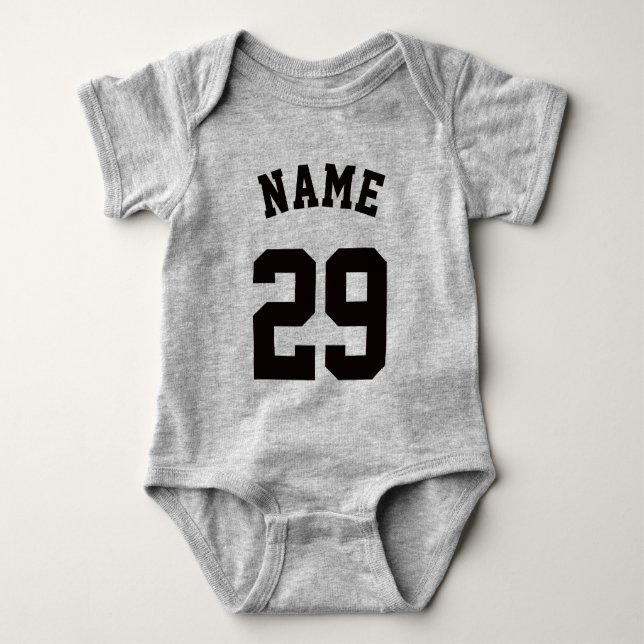 Yellow & Black Baby | Sports Jersey Design Bodysuit (Front)