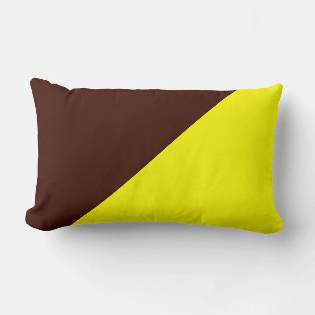 Yellow & Black Bean Solid Colour Background Lumbar Cushion (Front)