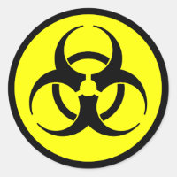 Yellow & Black Biohazard Symbol Sticker