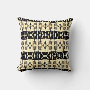 Yellow Black Brown Tan Mediterranean Small Mosaics Cushion