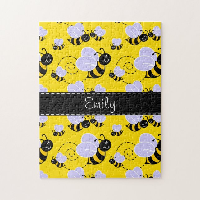 Yellow & Black Bumble Bee Jigsaw Puzzle (Vertical)