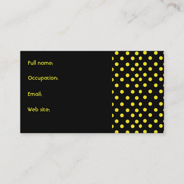 Yellow & Black Business Card (Front)
