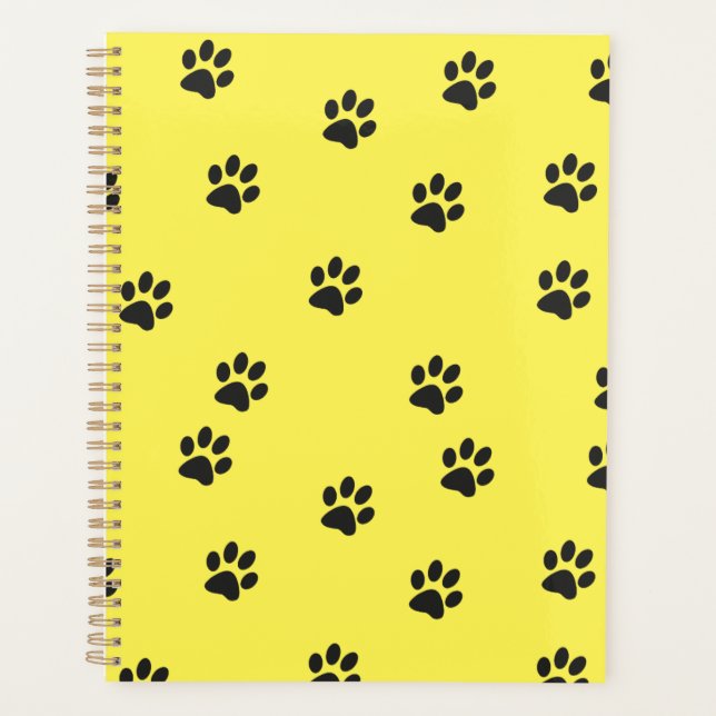 Yellow black cat paws planner (Front)