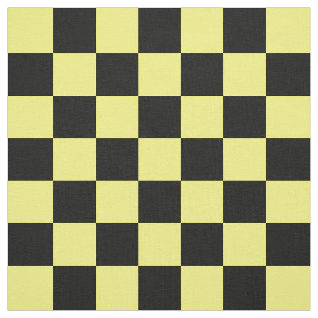 Yellow Black Chequered Pattern Textile Fabric (Swatch)