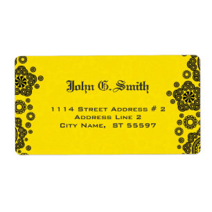 Yellow & Black Circle Pattern Design