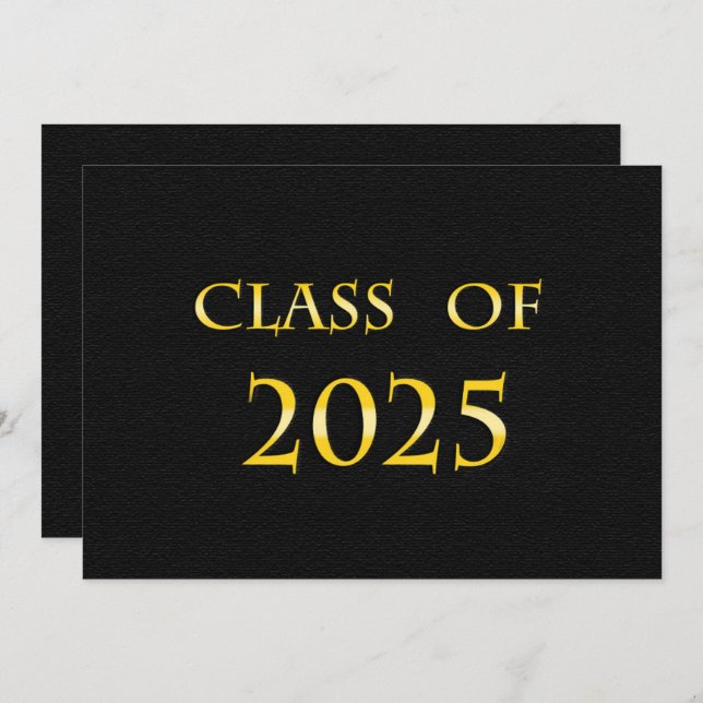 Yellow & Black Class of 2025 Graduation Party Invitation (Front/Back)