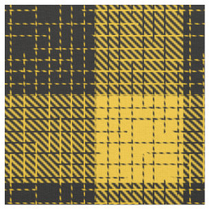 Yellow Black Crosshatch Buffalo Check Fabric