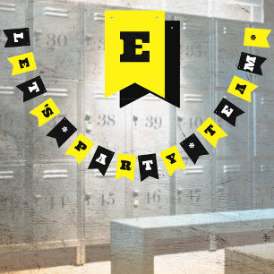 Yellow / Black Custom Party or Work Event Any Name Bunting