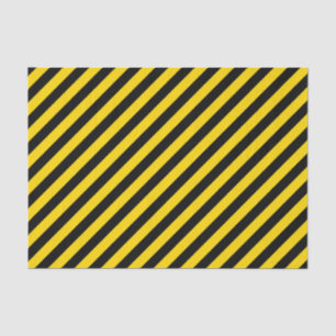 Yellow/Black Diagonal Stripes Tissue Paper