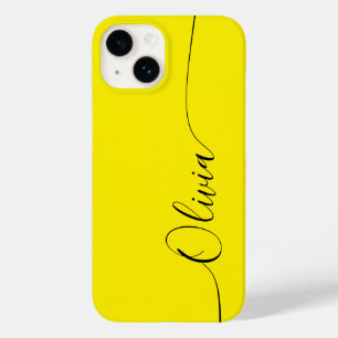 Yellow Black Elegant Calligraphy Script Name Case-Mate iPhone 14 Case