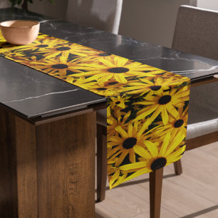 Yellow Black Eyed Susans Floral Short Table Runner