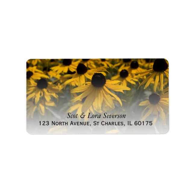 Yellow Black Eyed Susans Flower Field Label (Front)