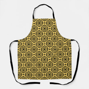 Yellow Black Flower Seamless Pattern Apron