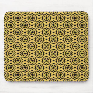 Yellow Black Flower Seamless Pattern Mouse Pad
