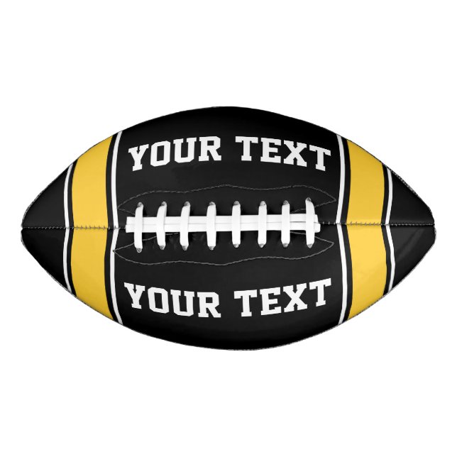 Yellow Black Football Sport Jersey Custom Text (Front)