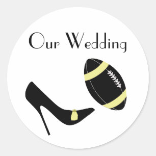Yellow & Black Football Themed Envelope Seal