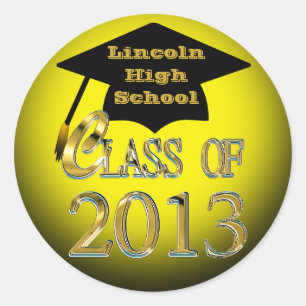 Yellow, Black & Gold Graduation Stickers