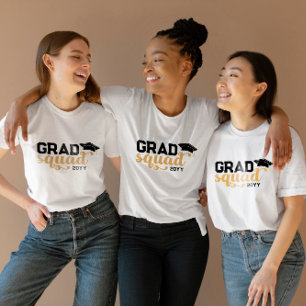 Yellow Black Grad Squad Add Year T-Shirt