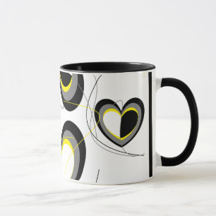 Yellow&Black Hearts Mug