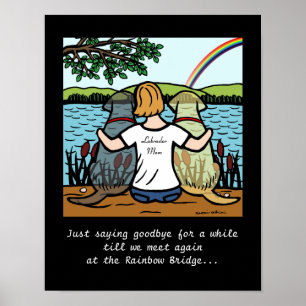 Yellow & Black Labrador Angels and Mum 3 Poster