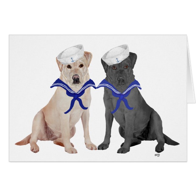 Yellow & Black Labrador Retrievers (Front Horizontal)
