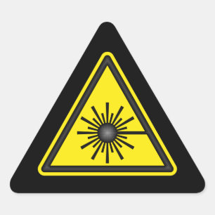 Yellow & Black Laser Warning Sticker