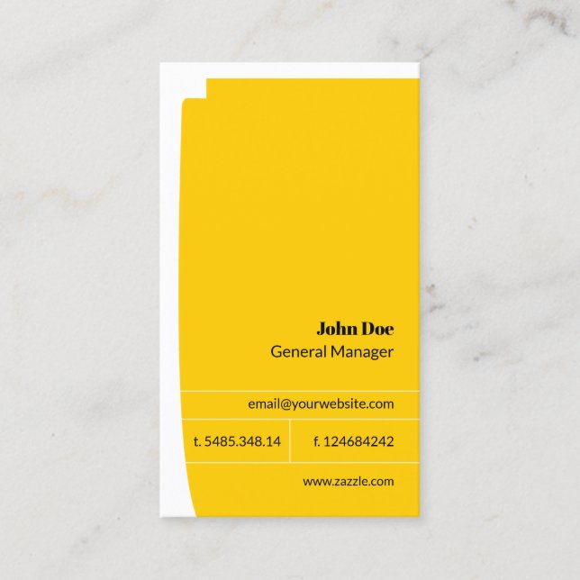 Yellow & Black Minimalist Simple Business Card (Front)