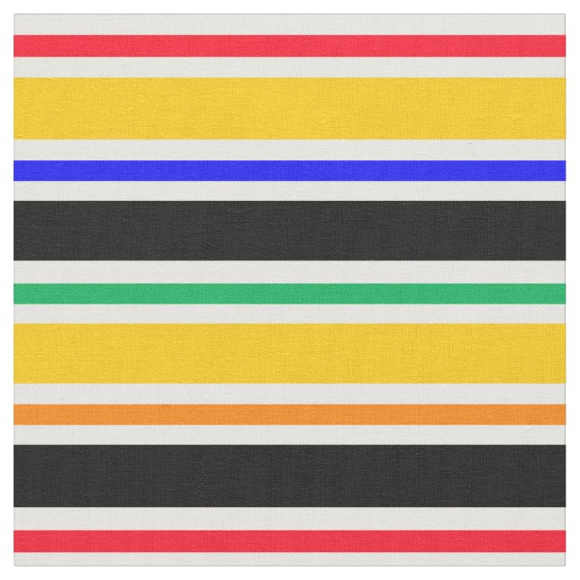 Yellow Black Multi-coloured Stripes Pattern Textil Fabric (Close Up)