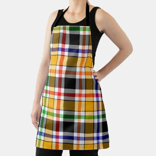 Yellow Black Multicolour Flannel Plaid Tartan Apron