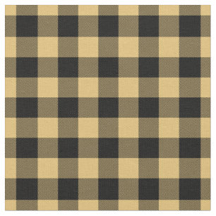 Yellow & Black Plaid Gingham Fabric
