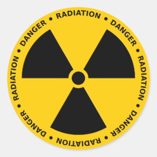 Yellow & Black Radiation Warning Sticker